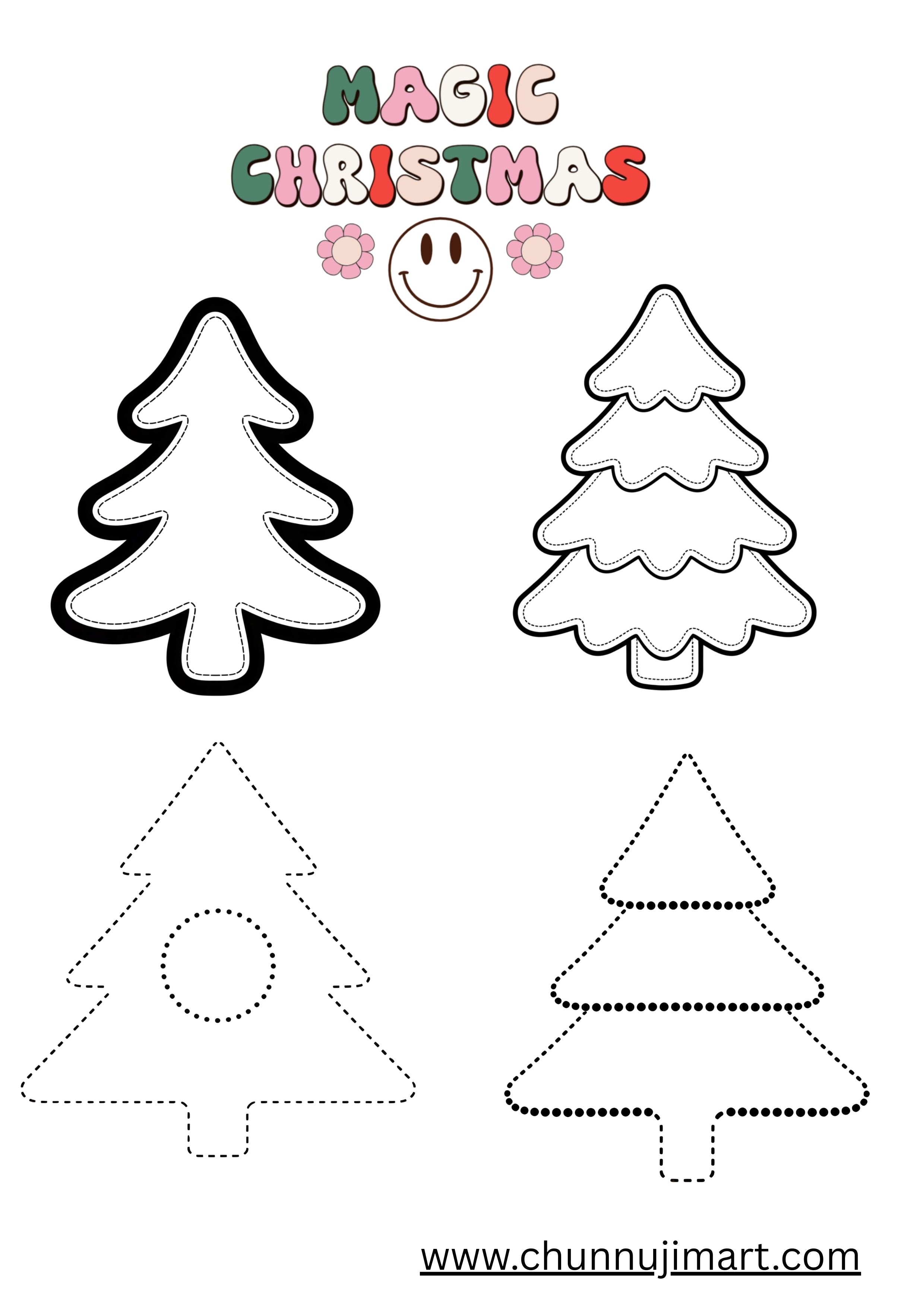 Happy Merry Christmas 🎅 Free Coloring & Tracing Book for Kids (26 Pages)