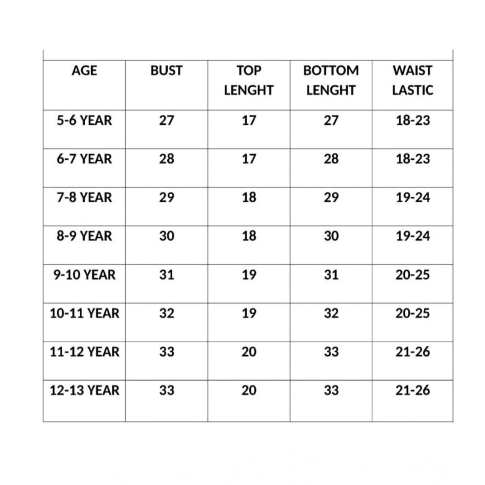 Generic Girl's Silk Bleand Printed Short Sleeve Night Suit Set (Black) kids Wear