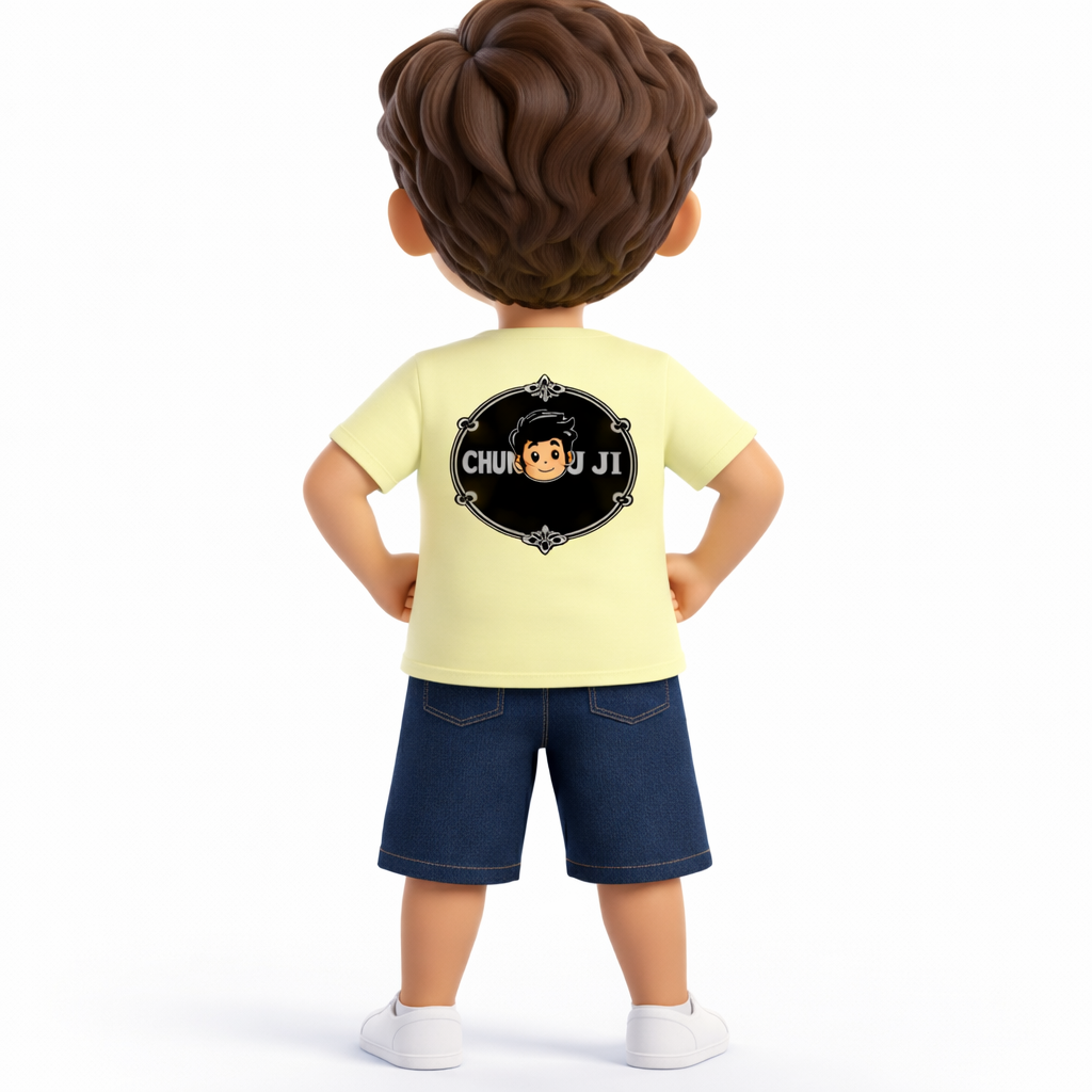 Chunnu Ji Toddler Cotton T-Shirt | Cute Baby & Puppy Tee