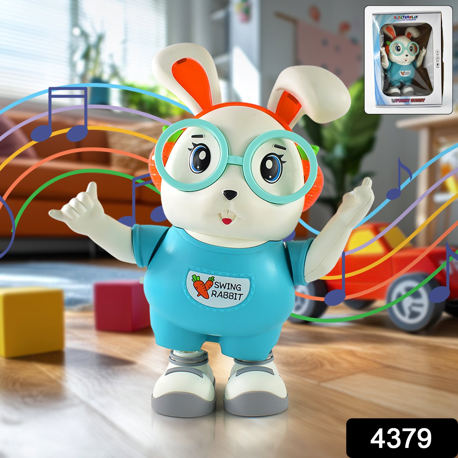Swing Rabbit Musical Dancing Toy  Interactive Bunny With Lights Sounds (1 Pc  Battery Not Included)