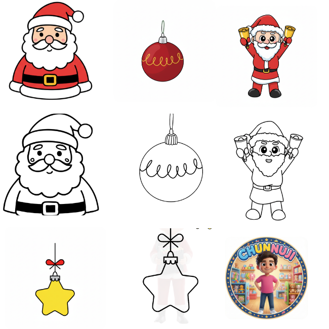 45 + Cute Christmas Coloring Pages