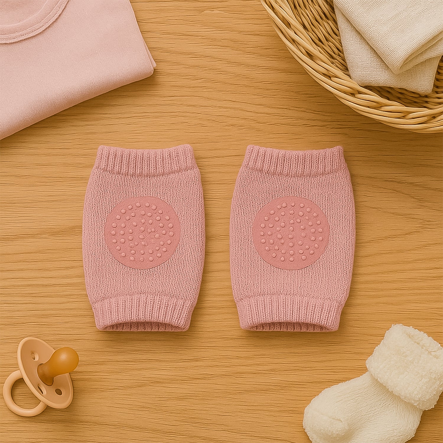 Pink Toddler Wool Knit Leg Warmer (Knee Guard)